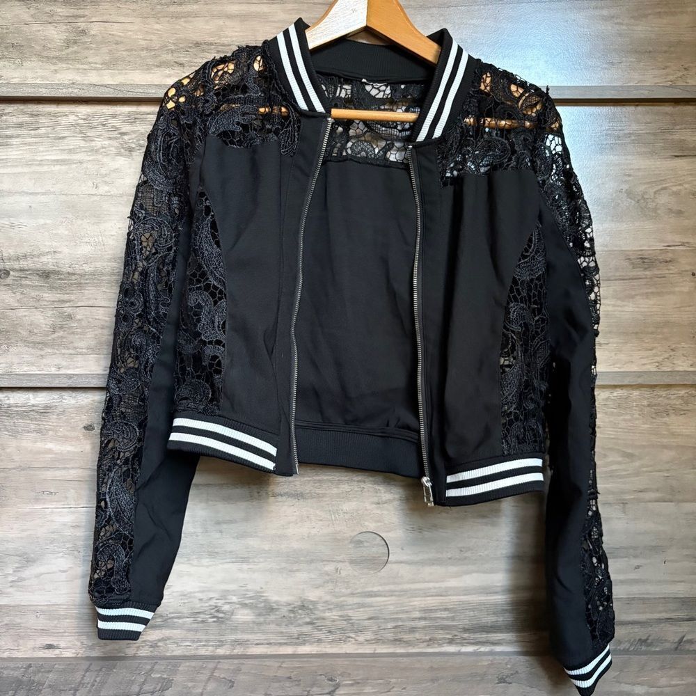 Curtain Call Costumes J4947 AM Black Lace Sleeve Jacket Jazz Tap Hip Hop Dance